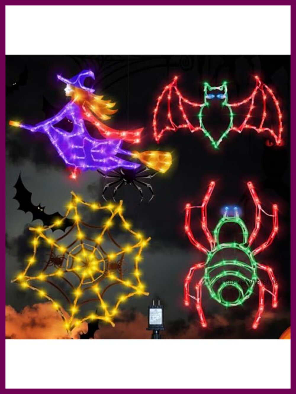 Halloween Window Silhouette Lights 4 Pack 16 Inch Pre-Lit Decoration
